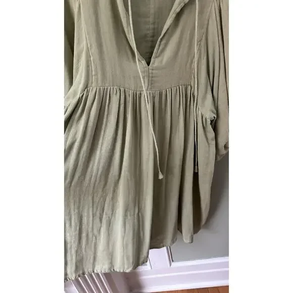 Daughters of India Women's Kyra Mini Dress Jade Size Medium Solid Gauze - Picture 7 of 10
